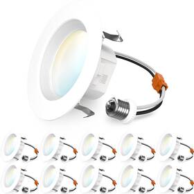 Sunco Lighting 810047884415 10 Pack 4 Inch Led Recessed Lights Retrofit Can 660 Lm 11w