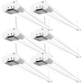 Sunco Lighting 810047889267 6 Pack Linkable Led Utility Shop Light 4500 Lm 5000k Daylight 4 Ft