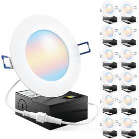 5cct Sunco Lighting 840360601703 12pack 4inch Ultra Thin Led Recessed Ceiling Lights Slim 800 Lumens High Br