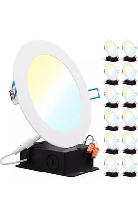 5cct Sunco Lighting 840360601840 6 Inch Ultra Thin Led Recessed Ceiling Lights Slim 1500lm High - 12 Pack