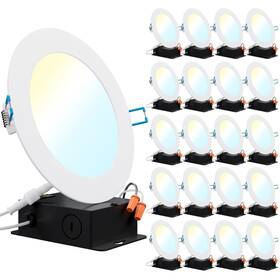 Sunco Lighting 840360604315 20 Pack 6 Inch Ultra Thin Led Recessed Ceiling Lights Slim Selectable 2