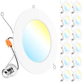 5cct Sunco Lighting 840360605893 12 Pack Led Recessed 6 Inch 1200 Lm High Brightness Ultra Thin F