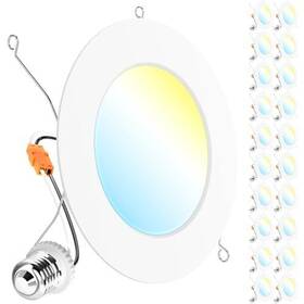5cct Sunco Lighting 840360605909 20 Pack Led Recessed 6 Inch 1200 Lm High Brightness Ultra Thin F