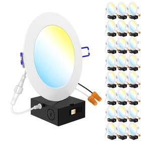 1250 Sunco Lighting 840360606265 24 Pack 6 Inch Ultra Thin Led Recessed Ceiling Lights Slim Lumens