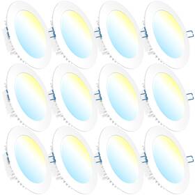 Sunco Lighting 840360609266 12 Pack 6 Inch Ultra Thin Led Recessed Ceiling Lights Slim Selectable C