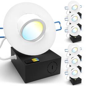 Sunco Lighting 840360611016 6 Pack Adjustable Recessed 3 Inch Led Angled Directional Eyeb