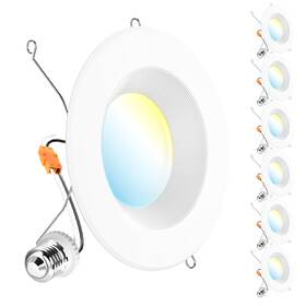 5cct Sunco Lighting 840360611054 6 Pack Retrofit Led Recessed Inch 2700k/3000k/3500k/40