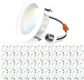 Sunco Lighting 840360614048 48 Pack 4 Inch Led Recessed Lights Retrofit Can 660 Lm 11w