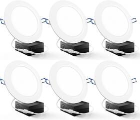 Sunco Lighting Dl Sl6-14w-6k-6pk 6 Pack Inch Ultra Thin Led Recessed Ceiling Lights 6000k Dayli