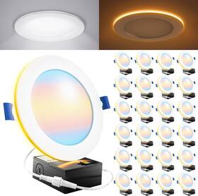 Sunco Lighting Dl Sl6 Nl-wh-2750k-24pk 24 Pack 6 Inch Led Recessed Light With Night Canless