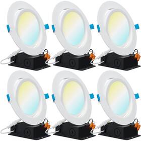 G6-14w-27k Sunco Lighting 6 Pack Recessed Led Lights Canless Inch Eyeball Gimbal 12w Selectable
