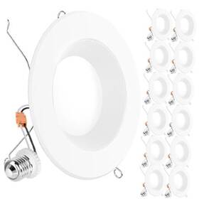 Sc13w565kt12 Sunco Lighting 12 Pack Retrofit Led Recessed Downlight 6 Inch 5000k Daylight