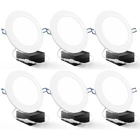 Sc6slim6pk4k Sunco Lighting 6 Pack Recessed Inch Led Canless Ceiling Lights Slim With J