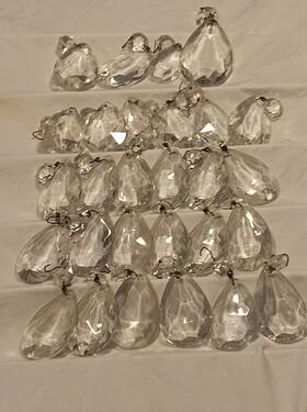 Supla 711176143216 Lot 22 Teardrop Chandelier Prisms Crystal Glass Parts