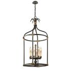 F3527 Surrey Black Distressed 8 Lighting Light Pendant Wit Troy
