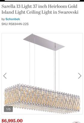 Rs8344n22s Swarovski Schonbek Sarella 13 Light 37 Inch W Heirloom Gold Ceiling In Crystal