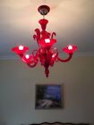 Sy-1425-5k.ro Allesandro Carrara Dramatic Red Glass Chandelier Lights Di