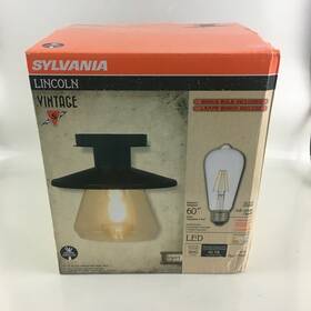 Sylvania 046135600593 Antique Matte Black Lincoln Led Barn Lantern Light Fixture