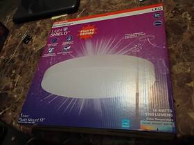 4022799 Sylvania 2 Pack 13 Inch Germicidal Light 18w Led Dimmable Flush Mount 3500k White