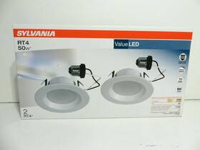 Ledrt45508302h Sylvania 2 Pack Led Recessed Light Fixture Rt4 50w 4 Inch White With Adaptor New