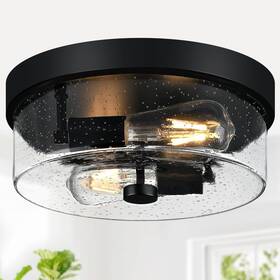 0mtyx-013 Szzgco Black Flush Mount Ceiling Light Fixtures 2-light For Farmhouse