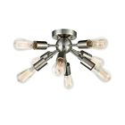 T7010-8cu-bn Claxy Ecopower Brushed Nickel Sputnik Chandelier With Socket Flush Mount