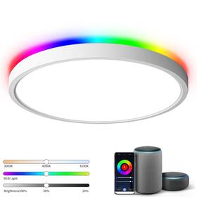 Taloya 971146177199 18 Inch Flush Mount Led Light Alexa And Google Assistant Compatible Rgb Night