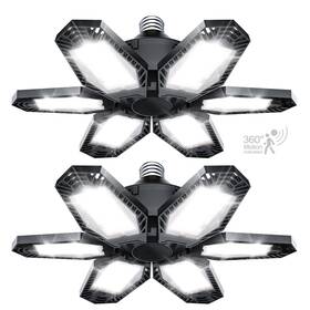 Tanbaby 734376833244 2 Pack Motion Sensor Garage Light Total 30000lm Deformable Lighting
