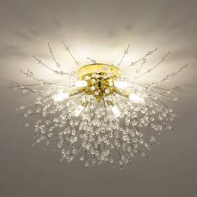 Tl-xhfm-6g Tanlux Flush Mount Ceiling Light Fixture Modern Crystal Sputnik Firework Lights