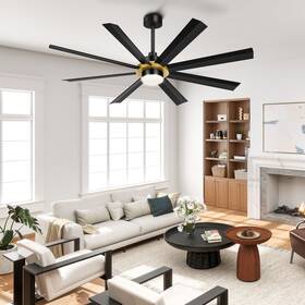 Taus 197839923959 72 Inch Dimmable Modern Ceiling Fan With Reversible Quiet Dc Motor 6 Speed 8 Blades