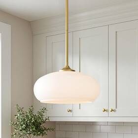 12310 Tawson Juno Modern 1-light Pendant Ceiling Light Fixture With Etched Opal Glass Shade