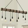 Tc1701032-2 Possini Euro Design Black Wood Grain Linear Island 736101945468