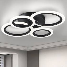 Tm20230310001 Teminbu Modern Led Ceiling Light Black 4 Rings Flush Mount 4000k Ligh