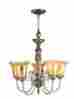 Th70702 Dale Tiffany New Columbus Chandelier 5 Tulip Shades Hand-blown Art Glass