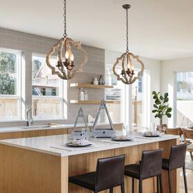 The Gray Barn 603765713835 Farmhouse 3-light Wood Lantern Chandelier For Dark Brown 3-lightw1