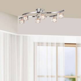 The Lighting Store 797698399546 Aika 6-light Chrome Flush Mount With Clear Shades