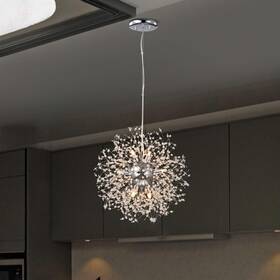 The Lighting Store 797698400488 Liria 8-light Chrome Clear Beads Firework Pendant Chandelier