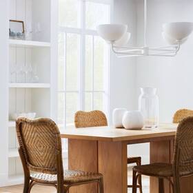 074-06-0069 Threshold White Dome Chandelier Designed With Studio Mcgee 44 Inch New