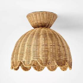 074-06-0385 Threshold Woven Rattan Flush Mount Ceiling Light -