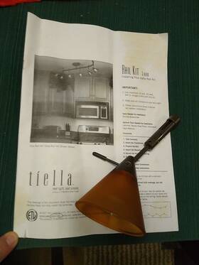 239059 Tiella 20w Sola Pack Track Lighting Fixture Amber Glass Shade With Halogen Bulb