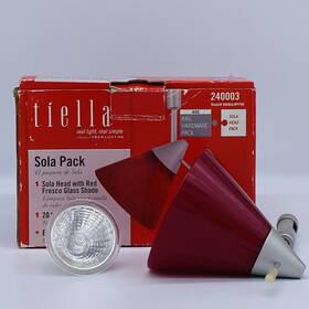 240003 Tiella 756460035877 20w Sola Pack Track Lighting Fixture Red Glass Shade #240003