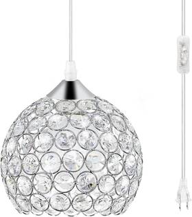 Tislyco 313112353378 Plug-in Crystal Chandelier Lighting With Long Cord 13.12ft And On/off