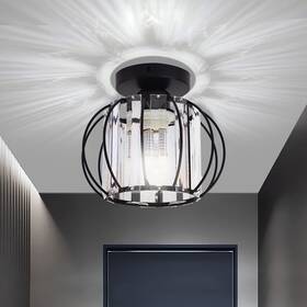 Tislyco 894702000866 Mini Black Semi Flush Mount Ceiling Light Fixture Modern Farmhouse