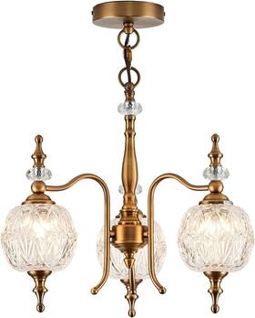 200-sjdd-a01 Tlogt Vintage 3-light Pendant Chandelier Kitchen Island Matte Gold Brass Crystal Shade