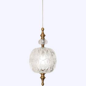 Tlolgt 782942259189 Antique Delicate Decorative Pattern Glass Ceiling Pendant 4.9 Inch Brass