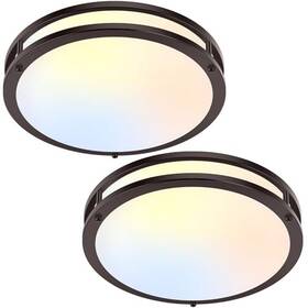 63630010-04-orb Tobusa 2-pack 36w Led Ceiling Lights 12inch Flush Mount Light Fixture - Bronze