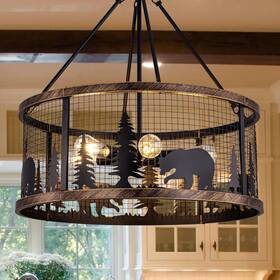 Ds-dcp021 Tochic Dcp021 Farmhouse Chandelier Black Vintage 28 Inch