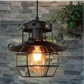 Hcx106 Tool1shooo Farmhouse Ceiling Light Fixture Rustic Industrial Iron Cage Hanging Pendant Lamp