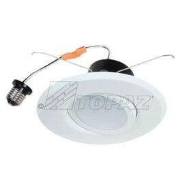 Topaz 751338093805 Rtl/637wh/90/d-28 6 Inch Dimmable Led Retrofit Module White Gimbal 12w 105 Lum