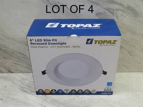 Dld6b-13cs Topaz Lot Of 4 6 Inch 13w 5cct Select Deep Regress Baffle Downlight